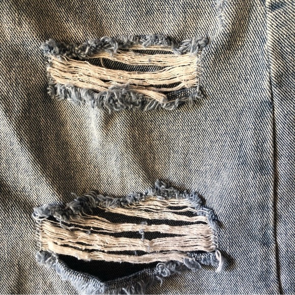 Vervet Los Angeles distressed raw hem button fly denim skirt S - Picture 3 of 6